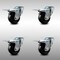 Service Caster 3.5 Inch SS Hard Rubber Wheel Swivel Top Plate Caster Set with Total Lock Brake SCC-SSTTL20S3514-HRS-4 - alternate 1